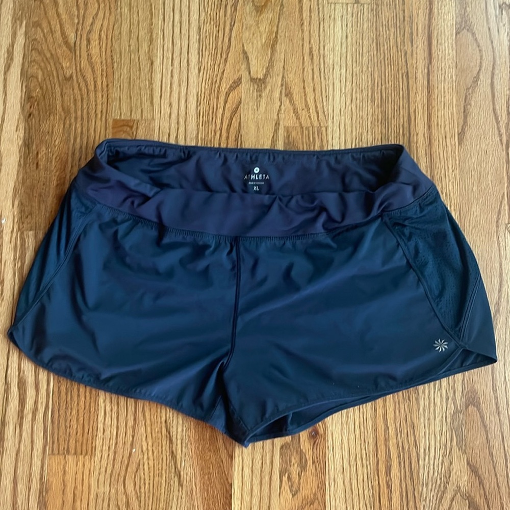 Athleta Women's Run Short 3” Inseam Blue Lined Built in Liner Size Extra Large